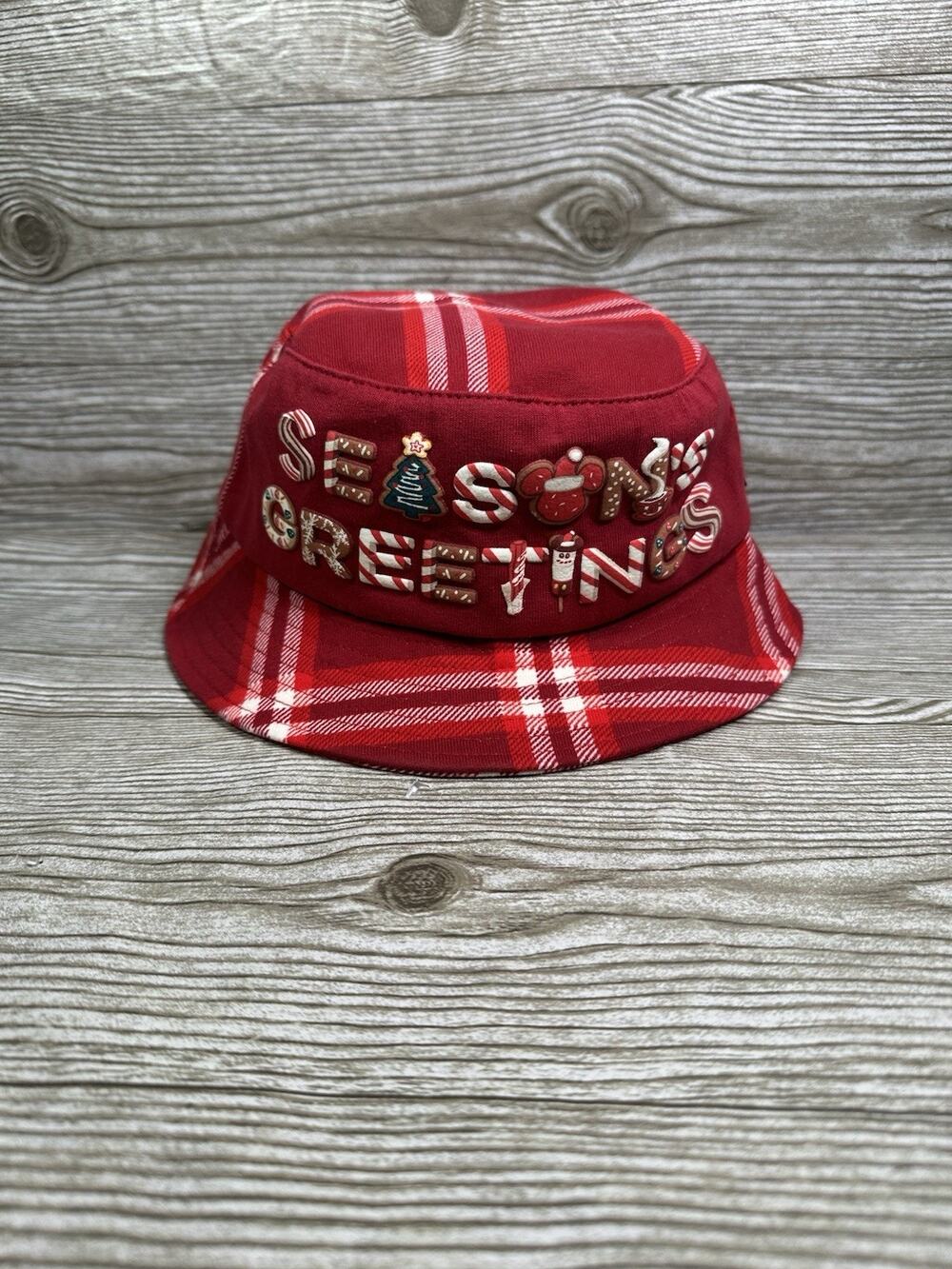 NWT Disney Spirit Jersey Season's Greetings Christmas Holiday Bucket Hat OSFM